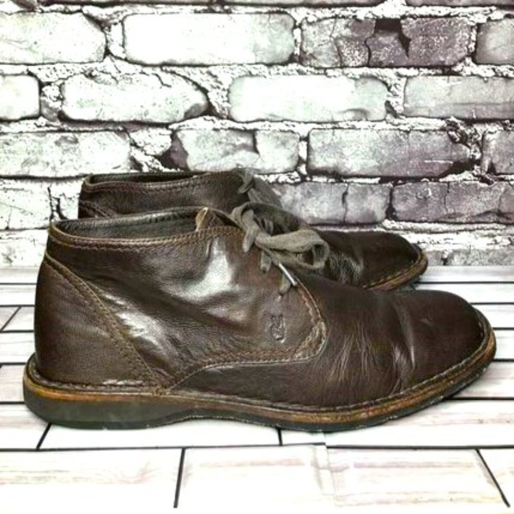 John Varvatos Brown Leather Hipster Chukka LaceUp Ankle Boots Men Sz 10M US/43EU